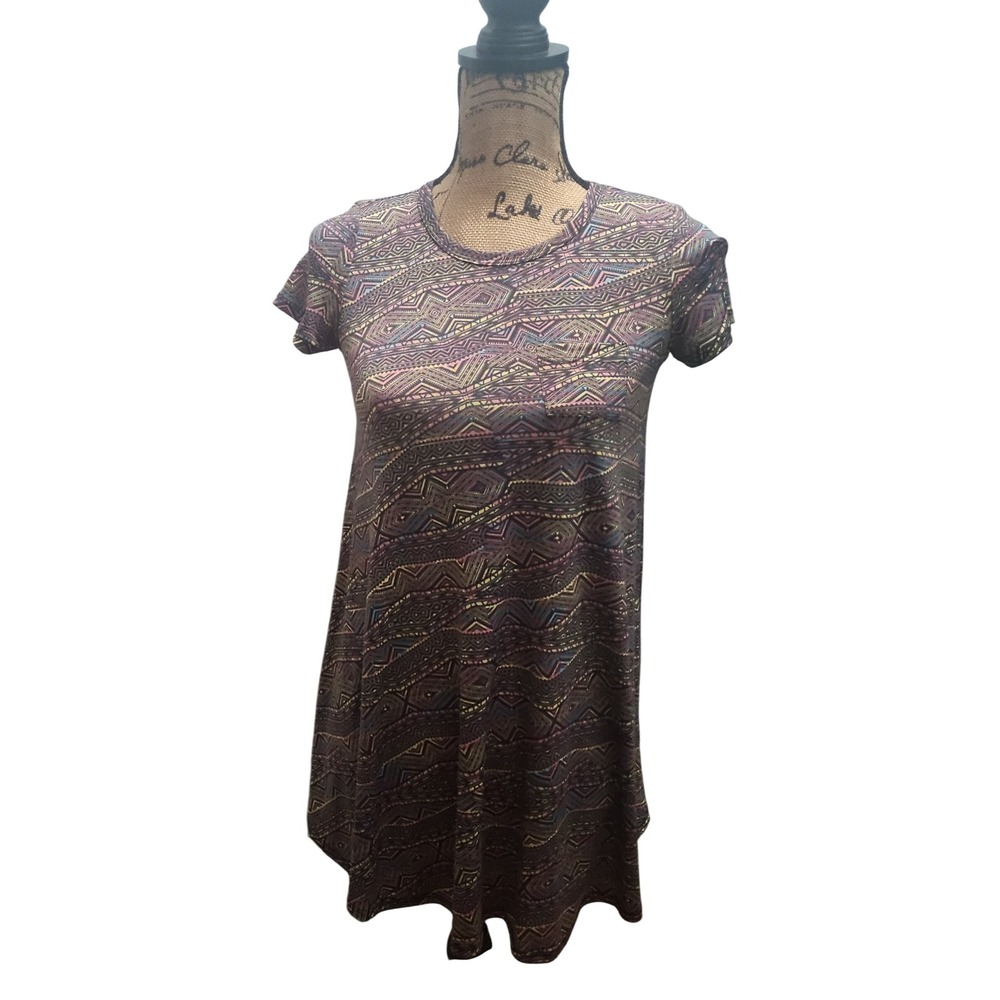 LuLaRoe Kids Size 10 Tunic‎ Dress Geometric Print Short Sleeve ALine